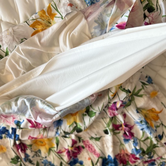 Anne Klein White Floral Midi Dress with Blue, Yellow & Pink Flowers - Picture 6 of 6